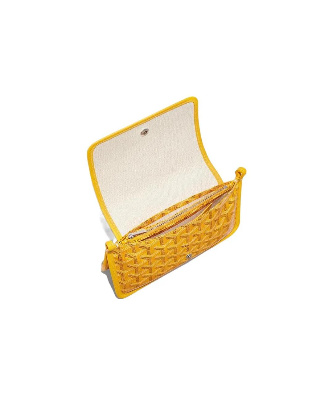 GOYARD Желтая кожаная сумка через плечо, фото 4