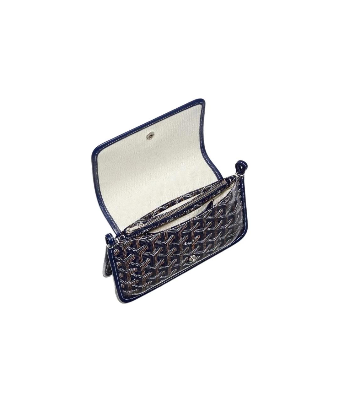 GOYARD Темно-синяя кожаная сумка через плечо, фото 4