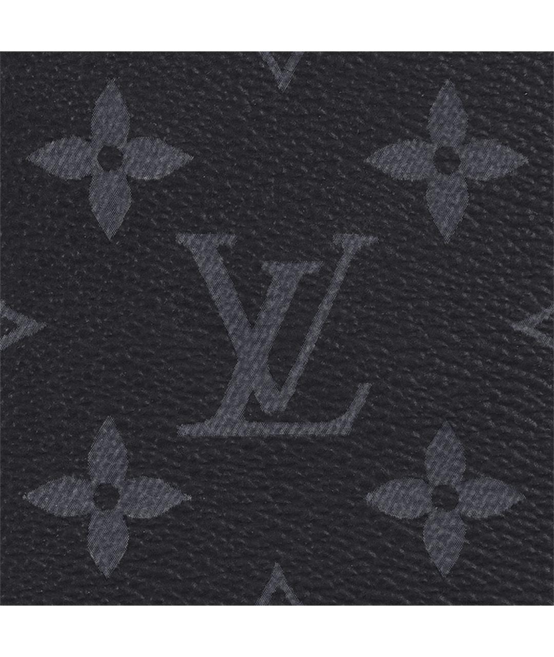 LOUIS VUITTON Черный кожаный кошелек, фото 5