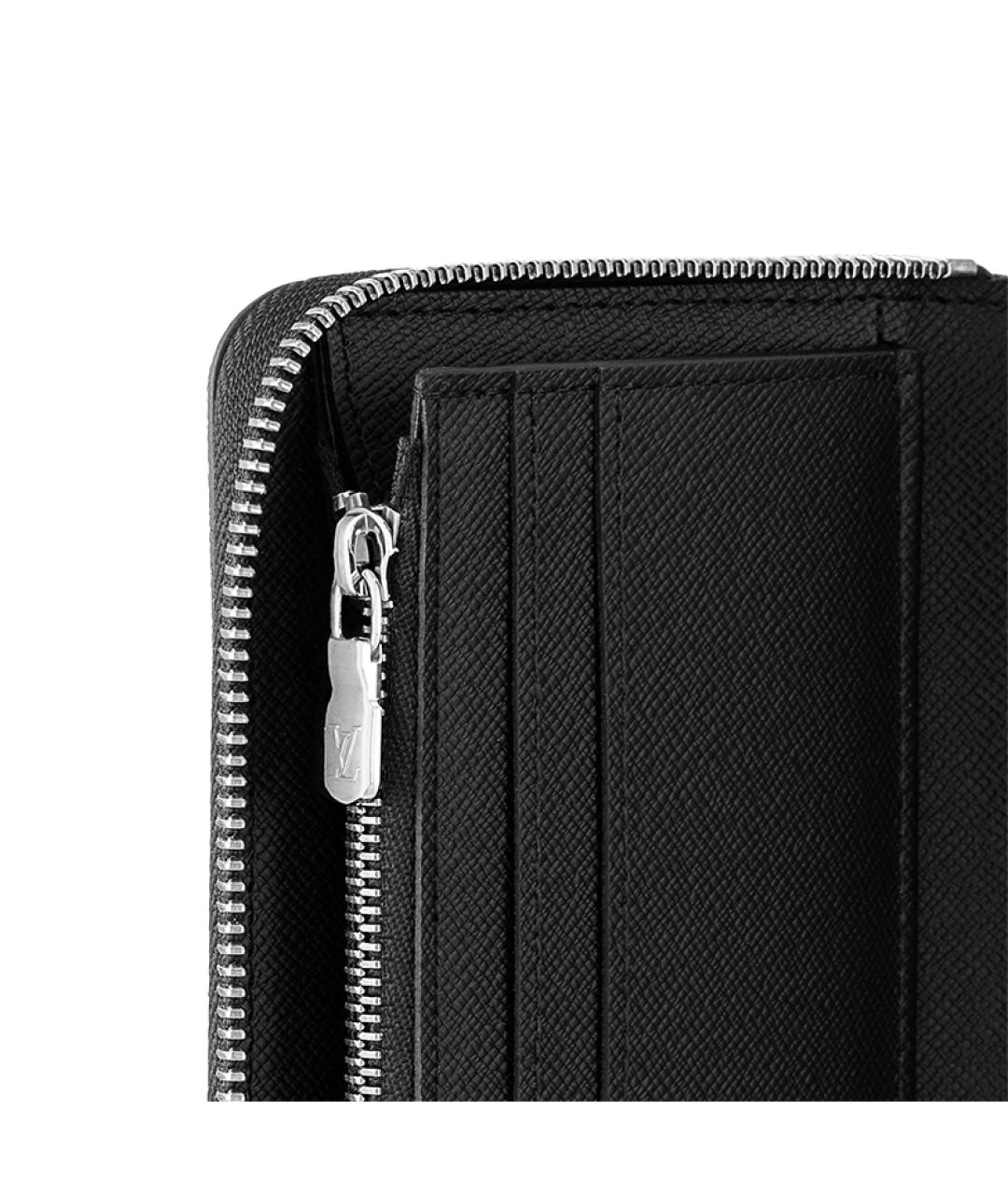 LOUIS VUITTON Черный кожаный кошелек, фото 6