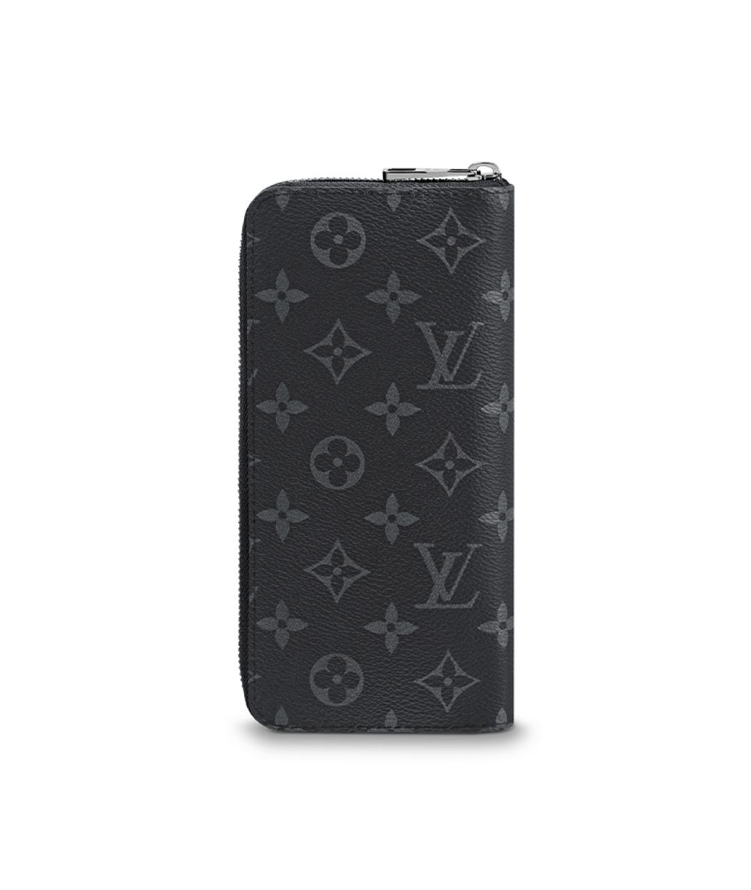 LOUIS VUITTON Черный кожаный кошелек, фото 3