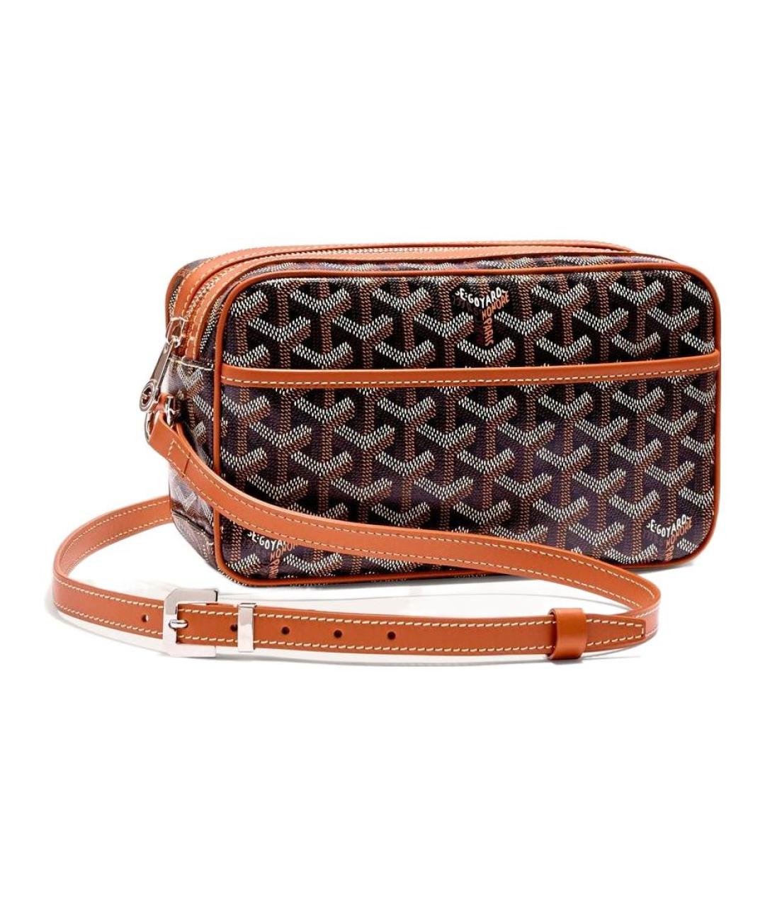 GOYARD Коричневая кожаная сумка через плечо, фото 1
