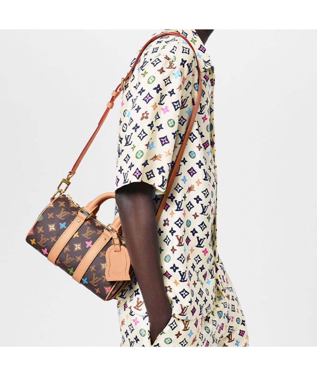 LOUIS VUITTON Коричневая кожаная сумка через плечо, фото 7