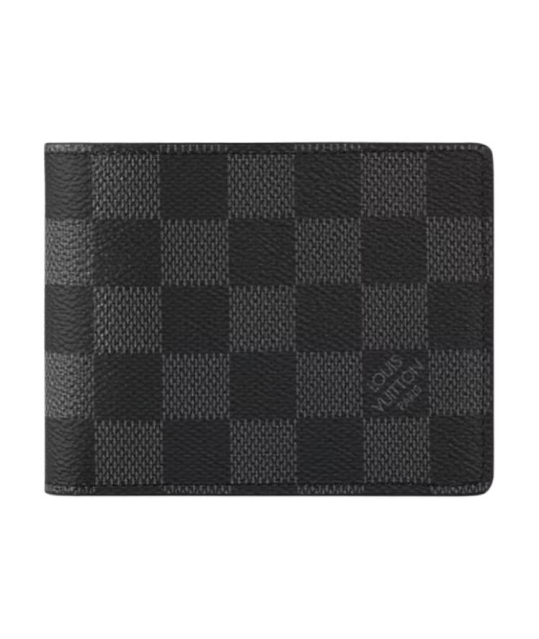 LOUIS VUITTON Черный кожаный кошелек, фото 1