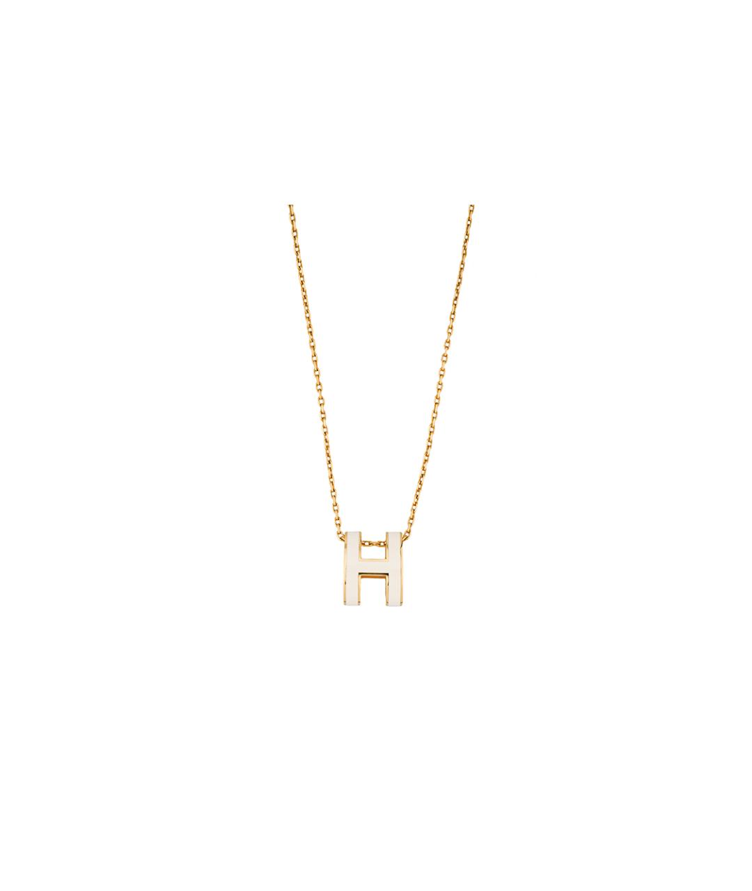 HERMES Белая металлическая подвеска, фото 4