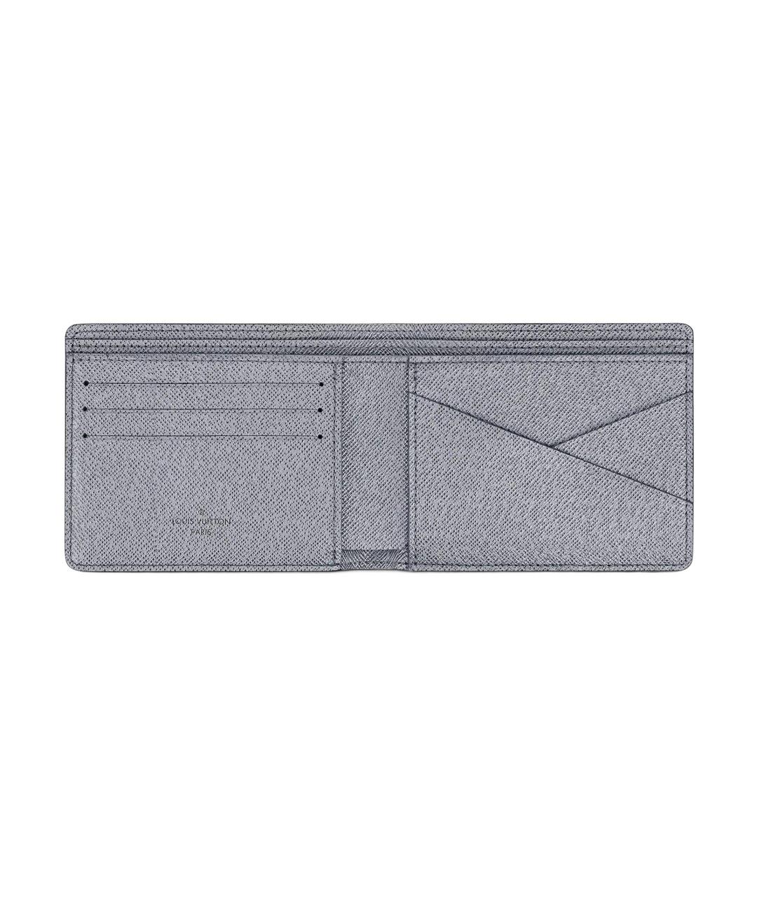 LOUIS VUITTON Серый кожаный кошелек, фото 3