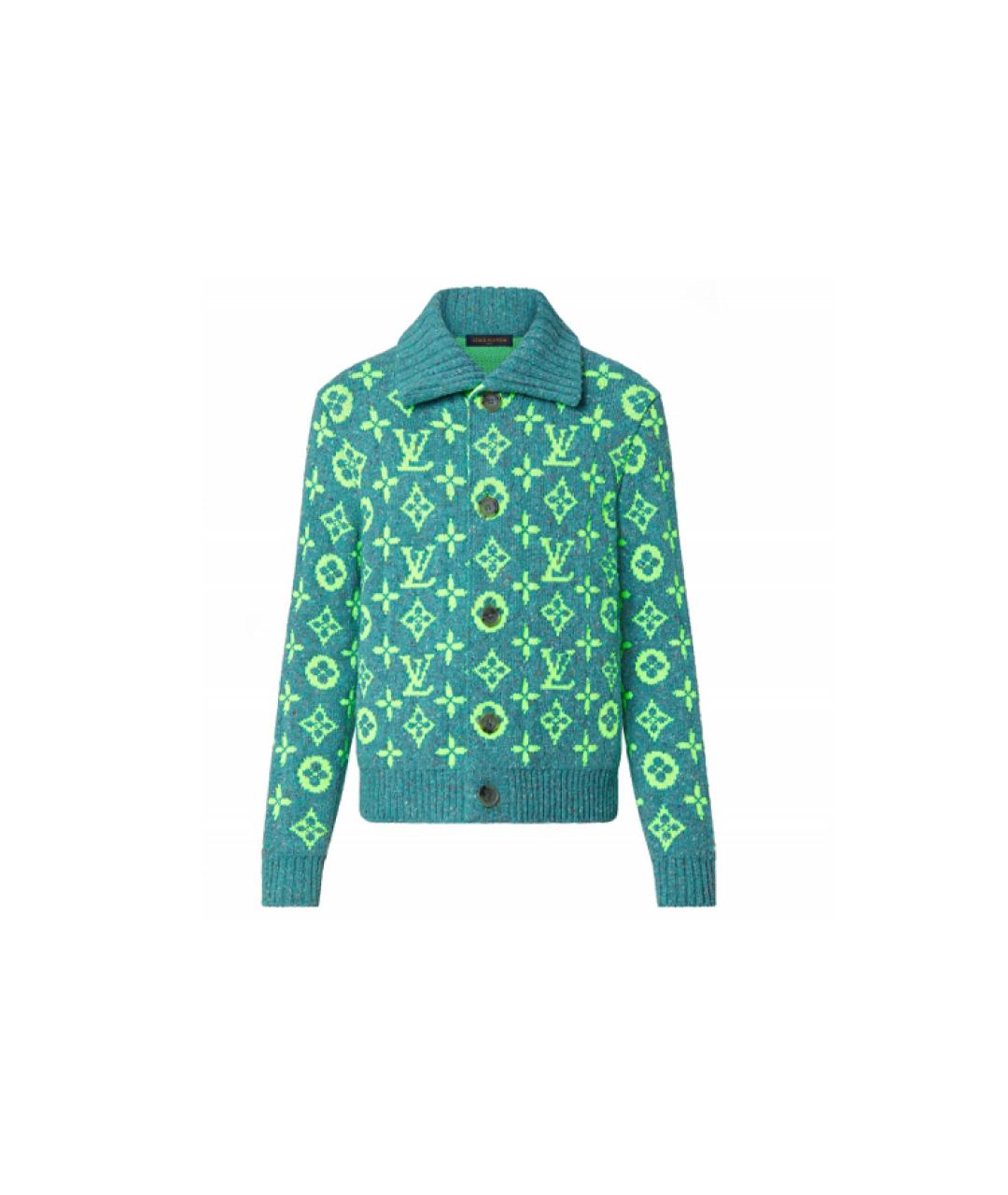 LOUIS VUITTON Зеленый шерстяной джемпер / свитер, фото 3