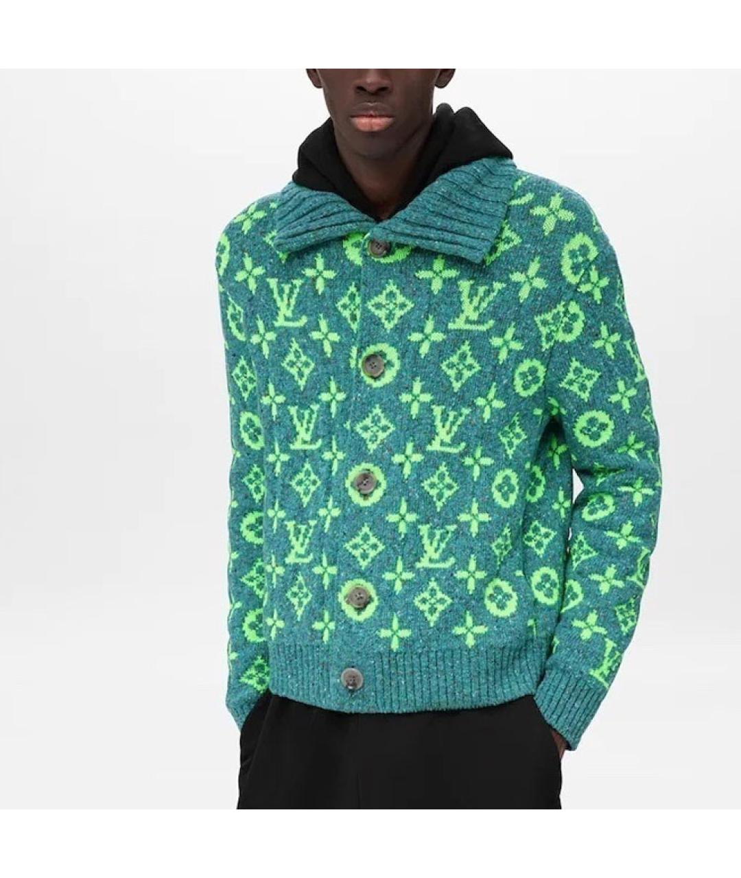 LOUIS VUITTON Зеленый шерстяной джемпер / свитер, фото 9