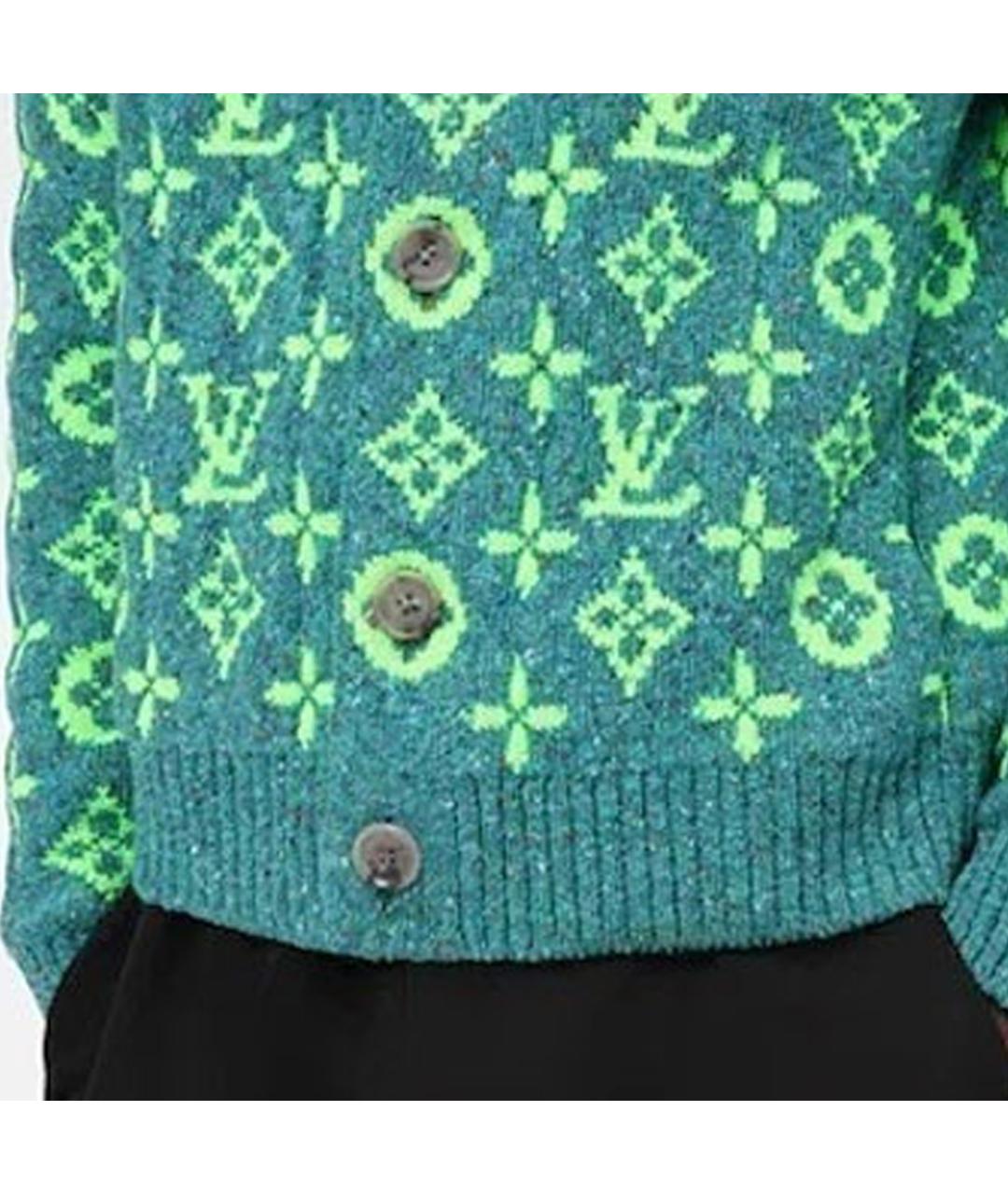 LOUIS VUITTON Зеленый шерстяной джемпер / свитер, фото 7