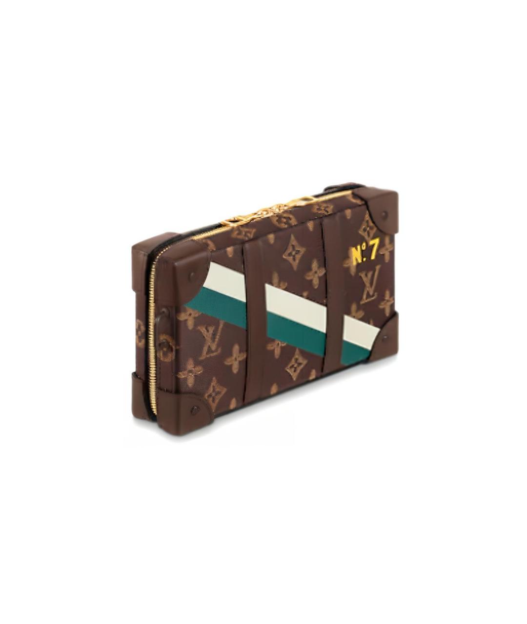 LOUIS VUITTON Коричневый кожаный кошелек, фото 3