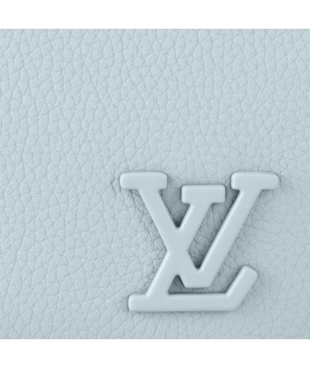 LOUIS VUITTON Голубой кожаный кошелек, фото 5