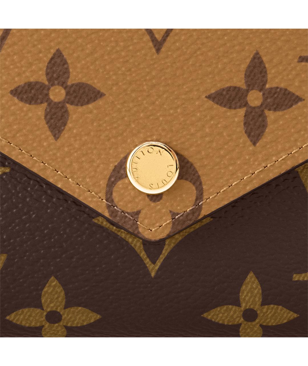 LOUIS VUITTON Коричневый кожаный кошелек, фото 5