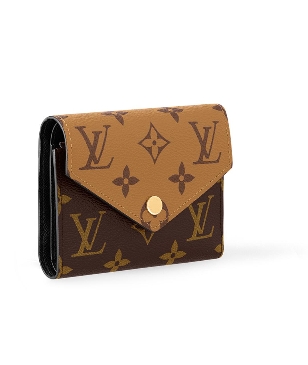 LOUIS VUITTON Коричневый кожаный кошелек, фото 2