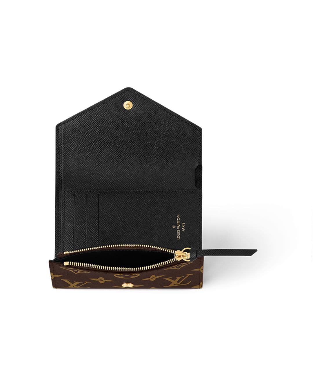 LOUIS VUITTON Коричневый кожаный кошелек, фото 4