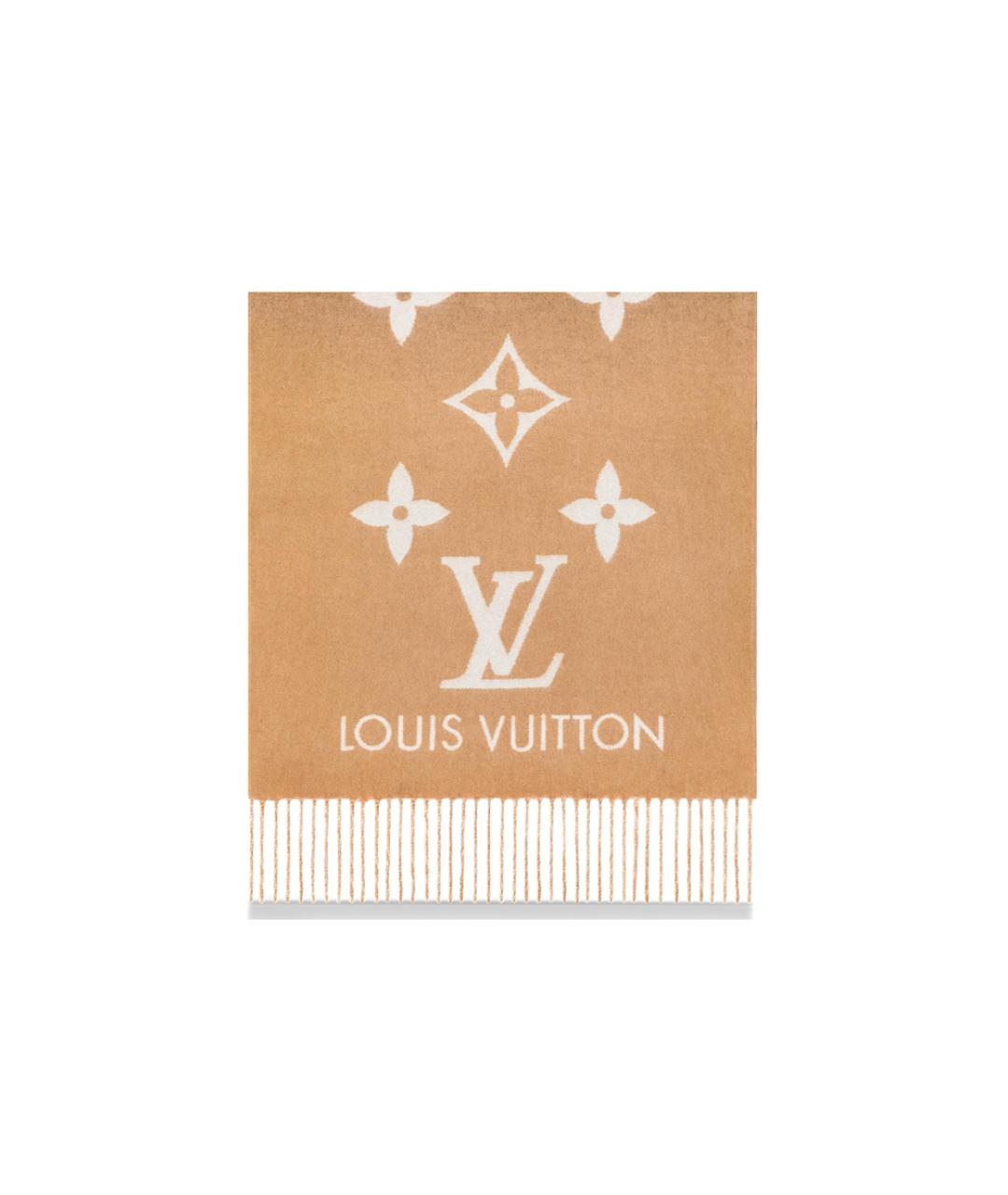LOUIS VUITTON Коричневый шарф, фото 3