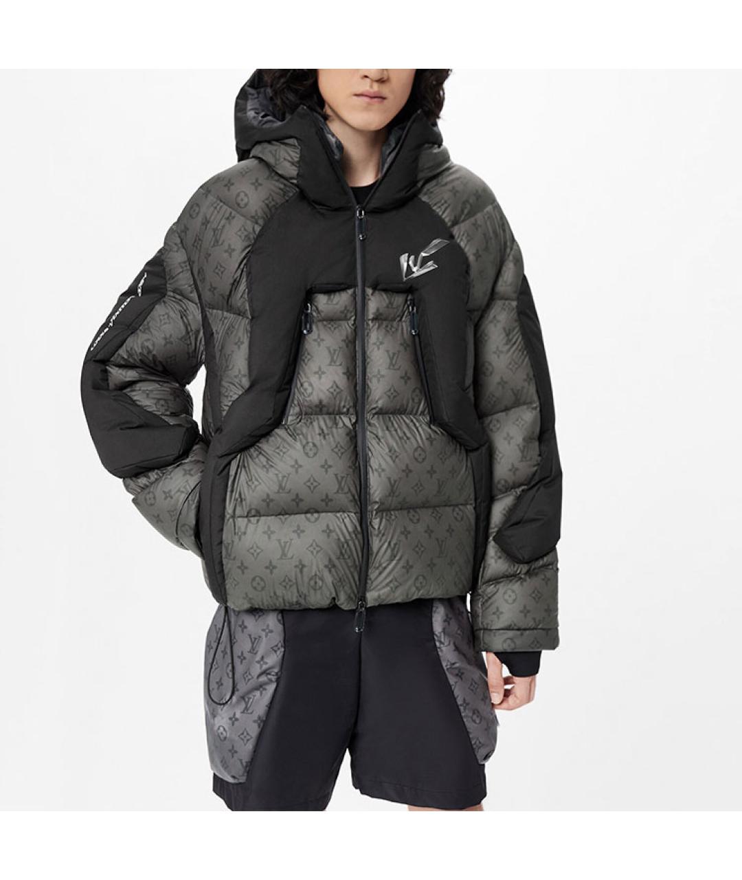 LOUIS VUITTON Серый пуховик, фото 2