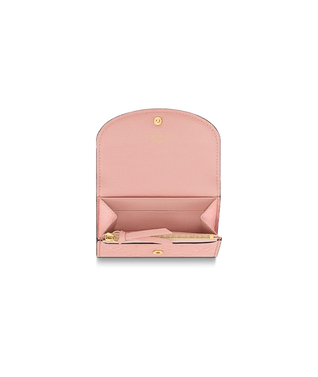 LOUIS VUITTON Розовый кожаный кошелек, фото 4