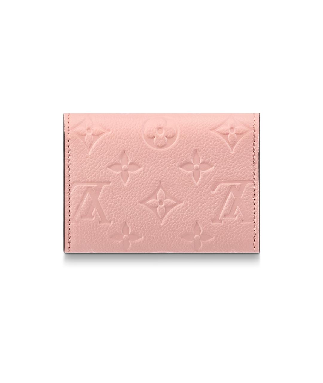 LOUIS VUITTON Розовый кожаный кошелек, фото 3