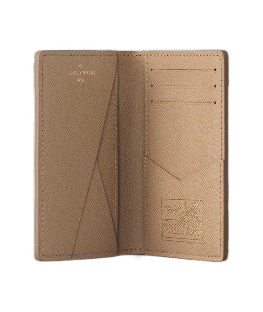 LOUIS VUITTON Желтый кожаный кошелек, фото 3