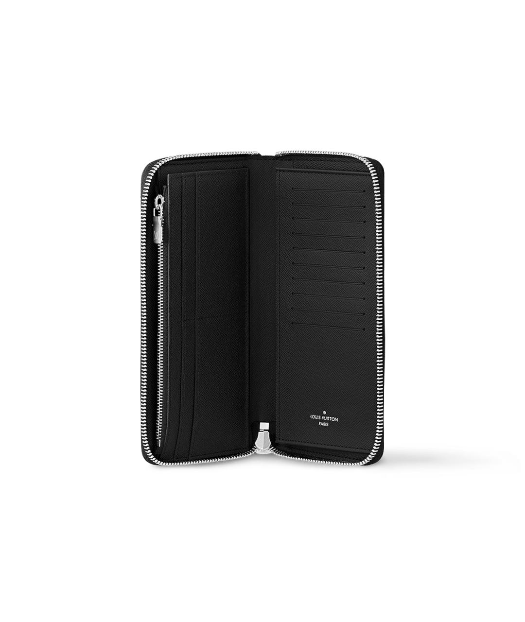 LOUIS VUITTON Черный кожаный кошелек, фото 4