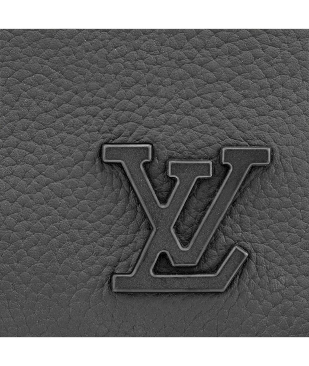 LOUIS VUITTON Черный кожаный кардхолдер, фото 5