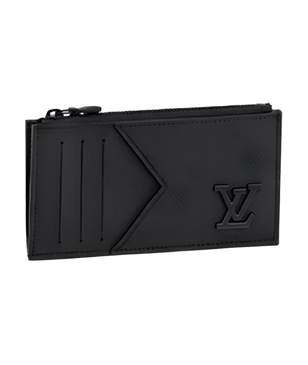 LOUIS VUITTON Черный кожаный кардхолдер, фото 1