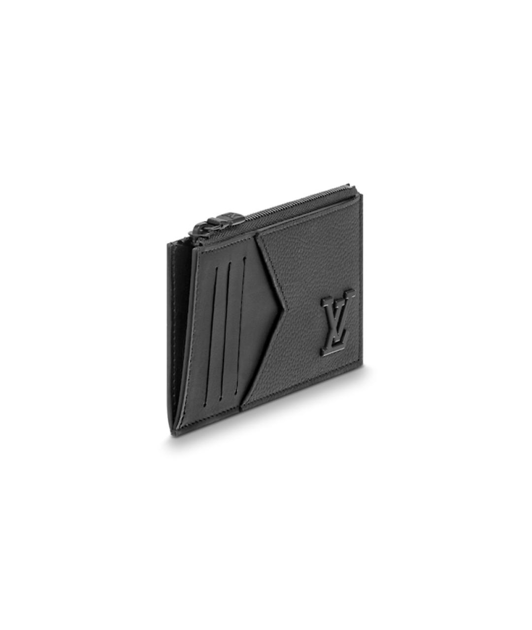 LOUIS VUITTON Черный кожаный кардхолдер, фото 2