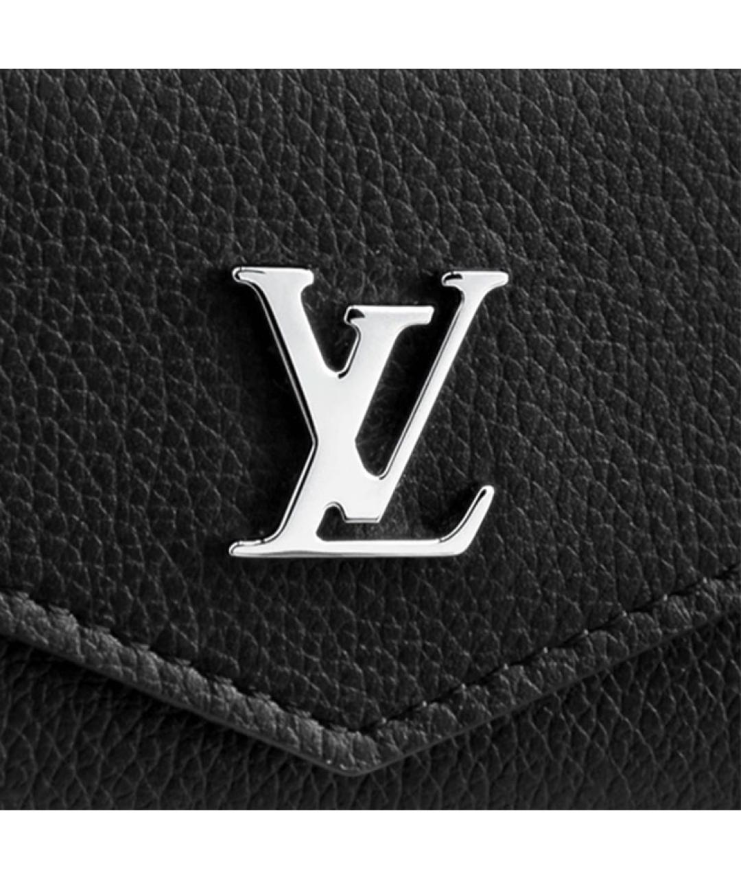 LOUIS VUITTON Черный кожаный кошелек, фото 5