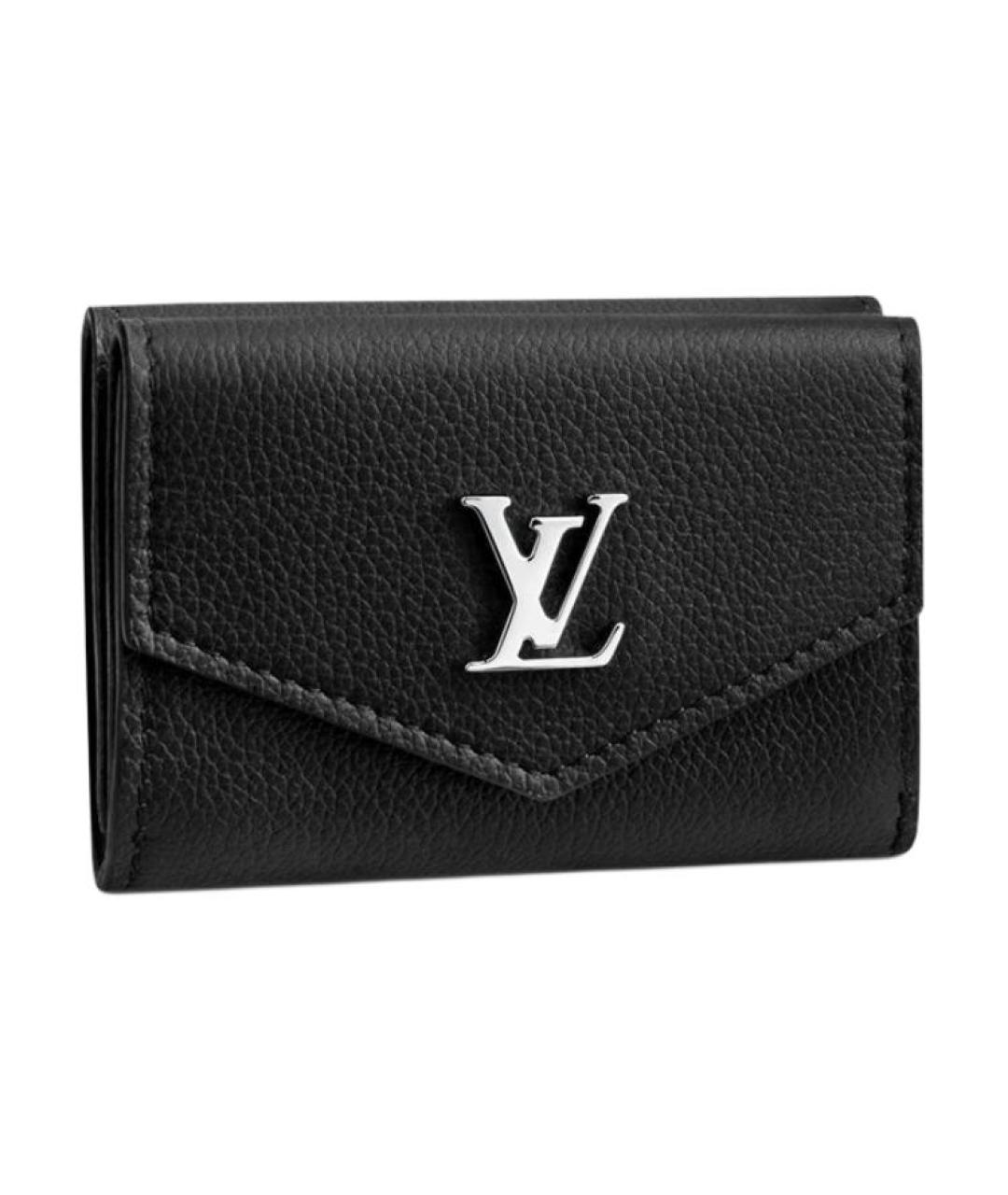 LOUIS VUITTON Черный кожаный кошелек, фото 1