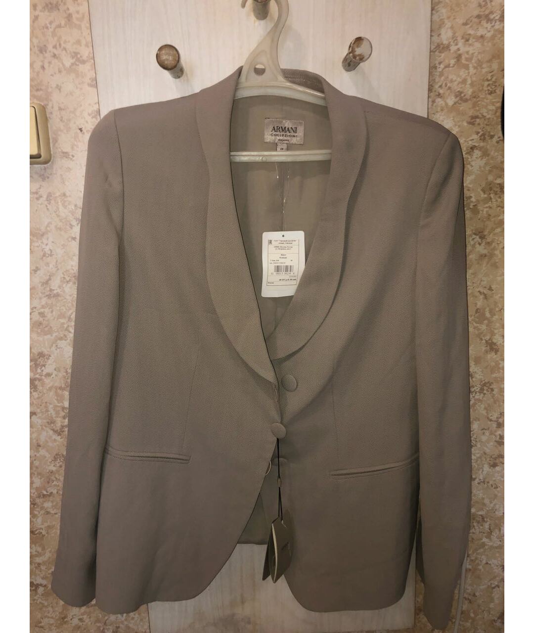 ARMANI COLLEZIONI Серый полиэстеровый пиджак, фото 7