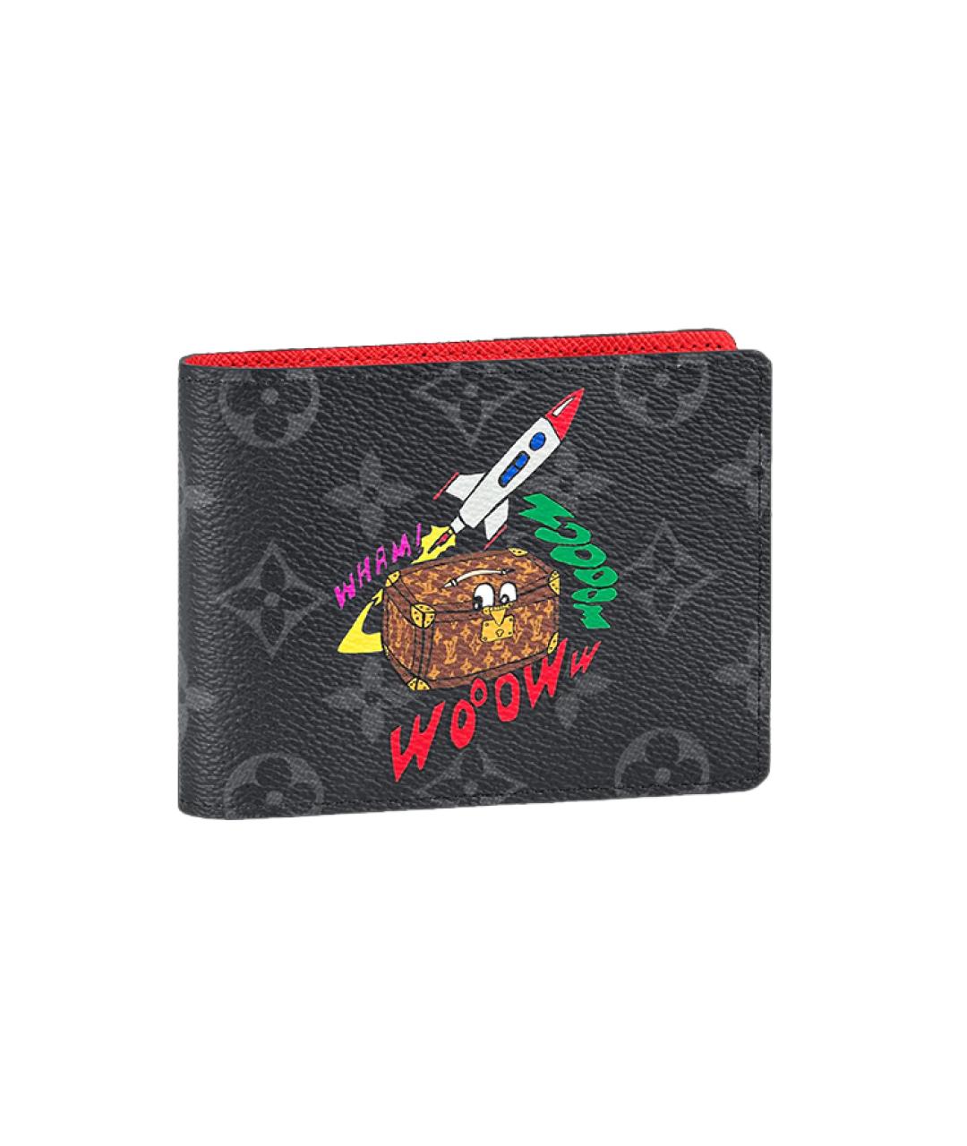 LOUIS VUITTON Черный кожаный кошелек, фото 1