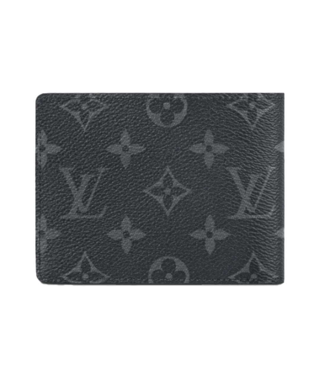 LOUIS VUITTON Черный кожаный кошелек, фото 4