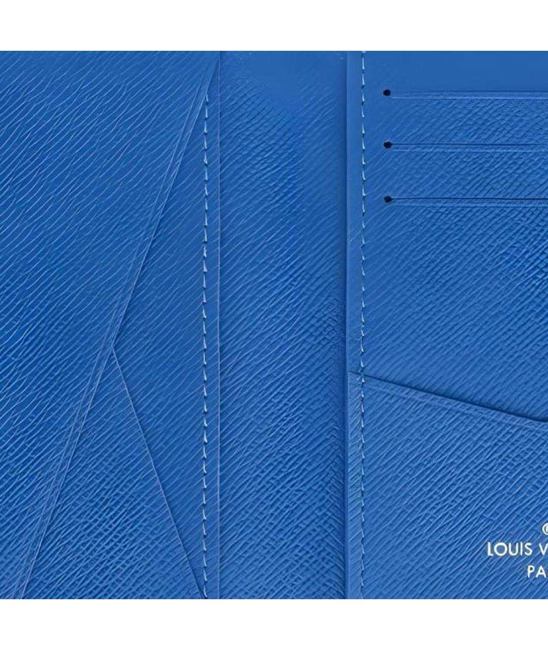 LOUIS VUITTON Синий кожаный кошелек, фото 6