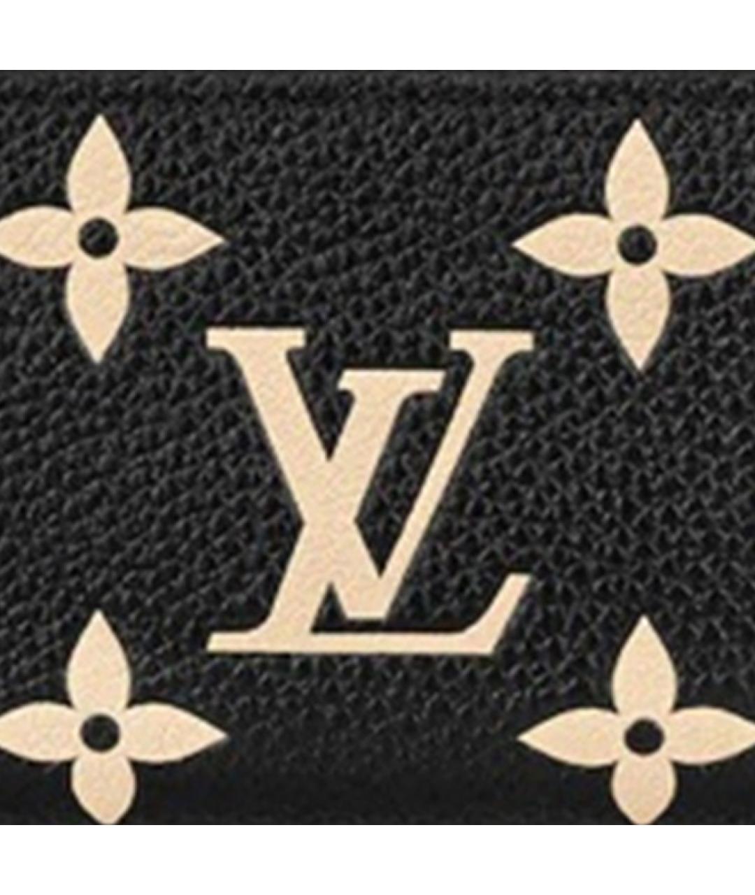 LOUIS VUITTON Черный кожаный кошелек, фото 6