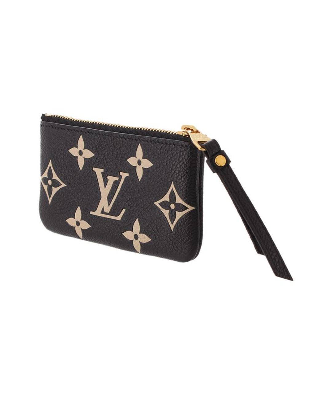 LOUIS VUITTON Черный кожаный кошелек, фото 2
