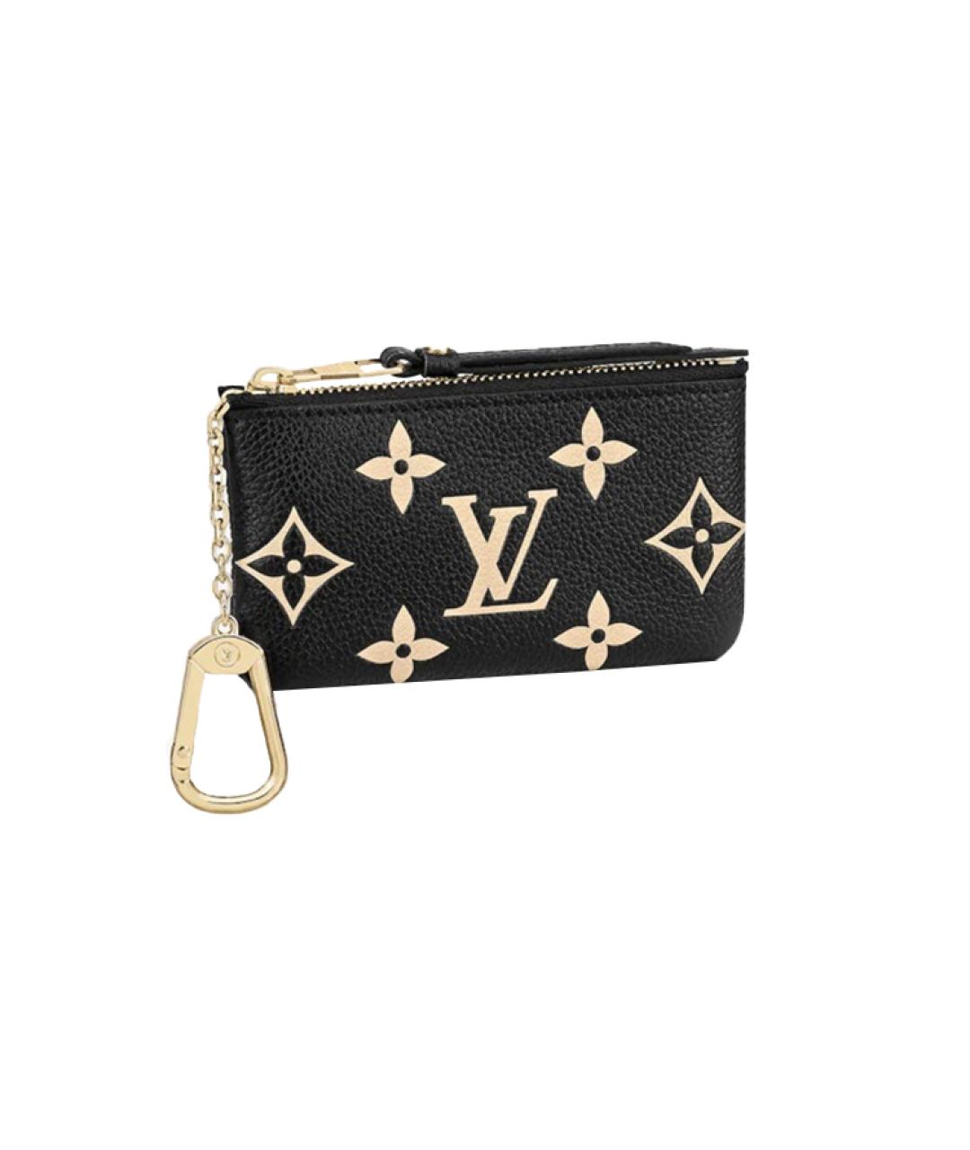 LOUIS VUITTON Черный кожаный кошелек, фото 3