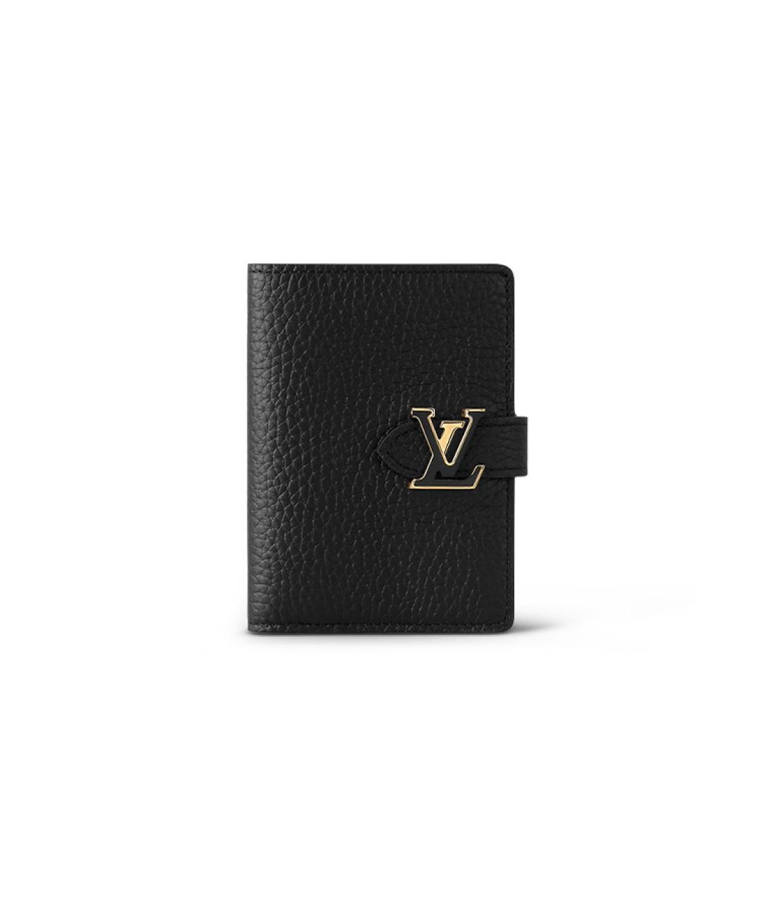 LOUIS VUITTON Черный кожаный кошелек, фото 1