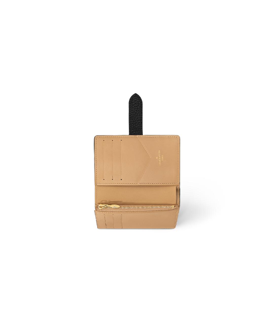 LOUIS VUITTON Черный кожаный кошелек, фото 4