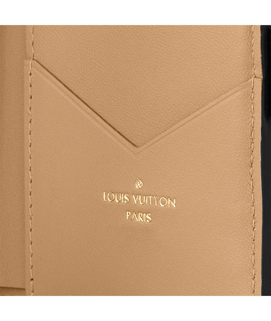 LOUIS VUITTON Черный кожаный кошелек, фото 5