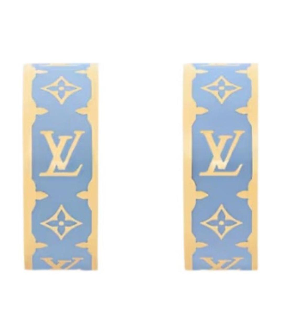 LOUIS VUITTON Голубые металлические серьги, фото 1