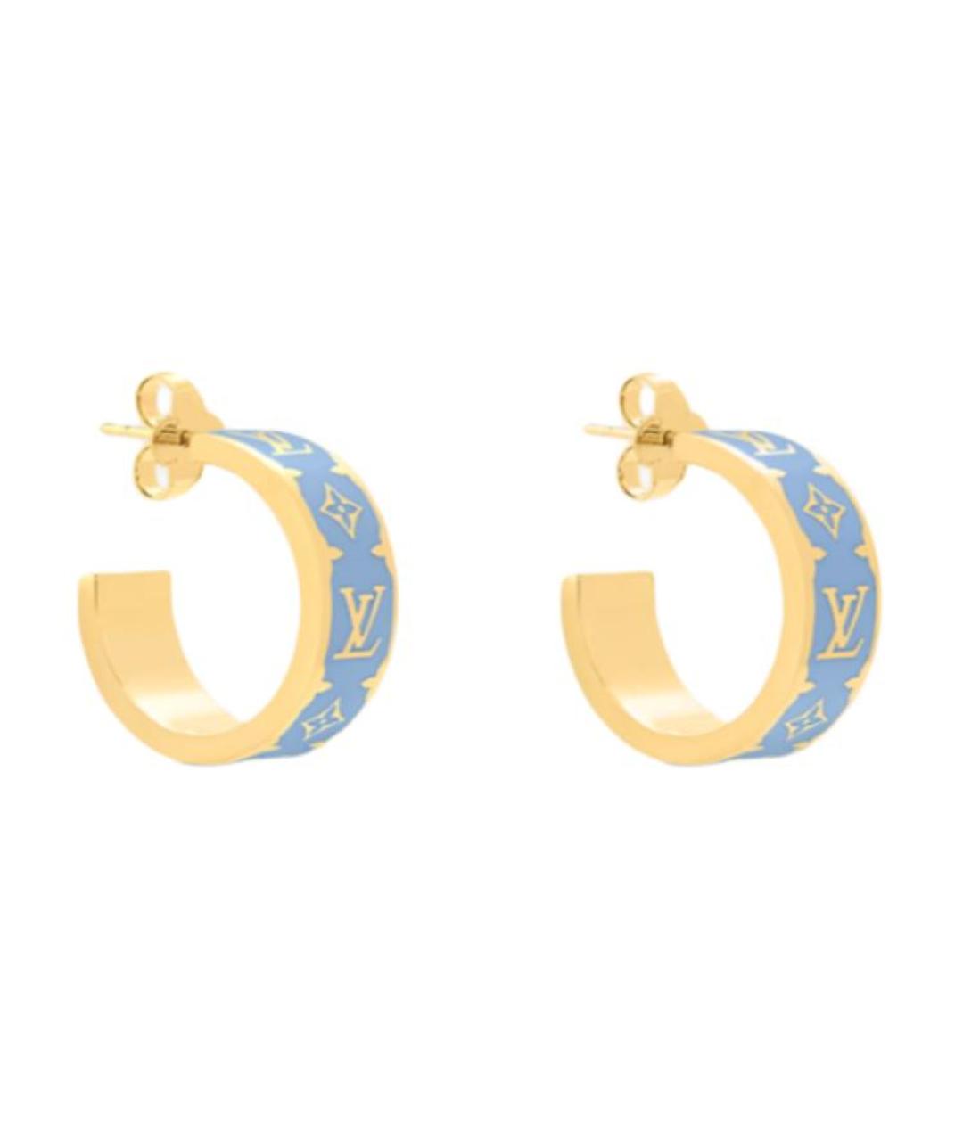 LOUIS VUITTON Голубые металлические серьги, фото 2
