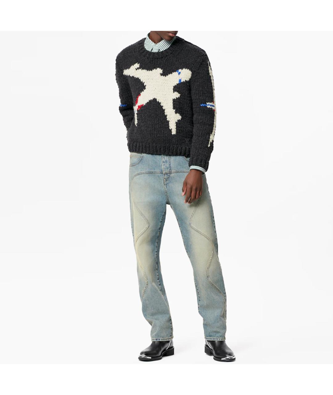 LOUIS VUITTON Серый шерстяной джемпер / свитер, фото 2