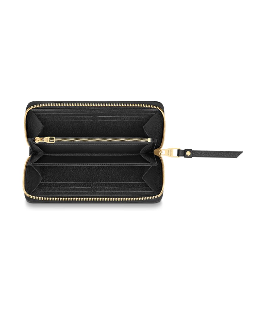 LOUIS VUITTON Черный кожаный кошелек, фото 4