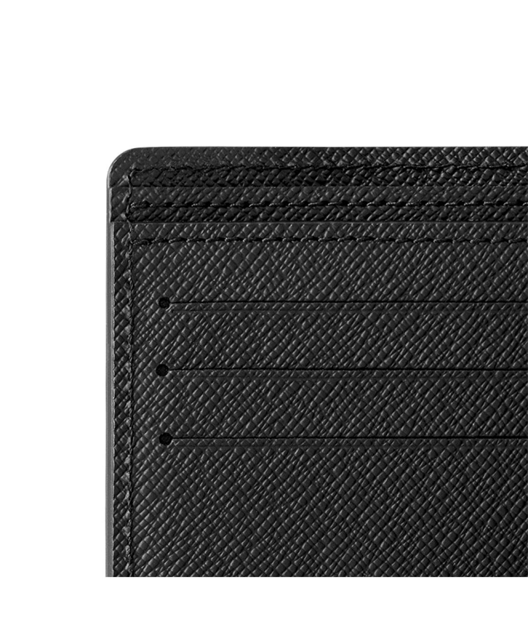 LOUIS VUITTON Черный кожаный кошелек, фото 5