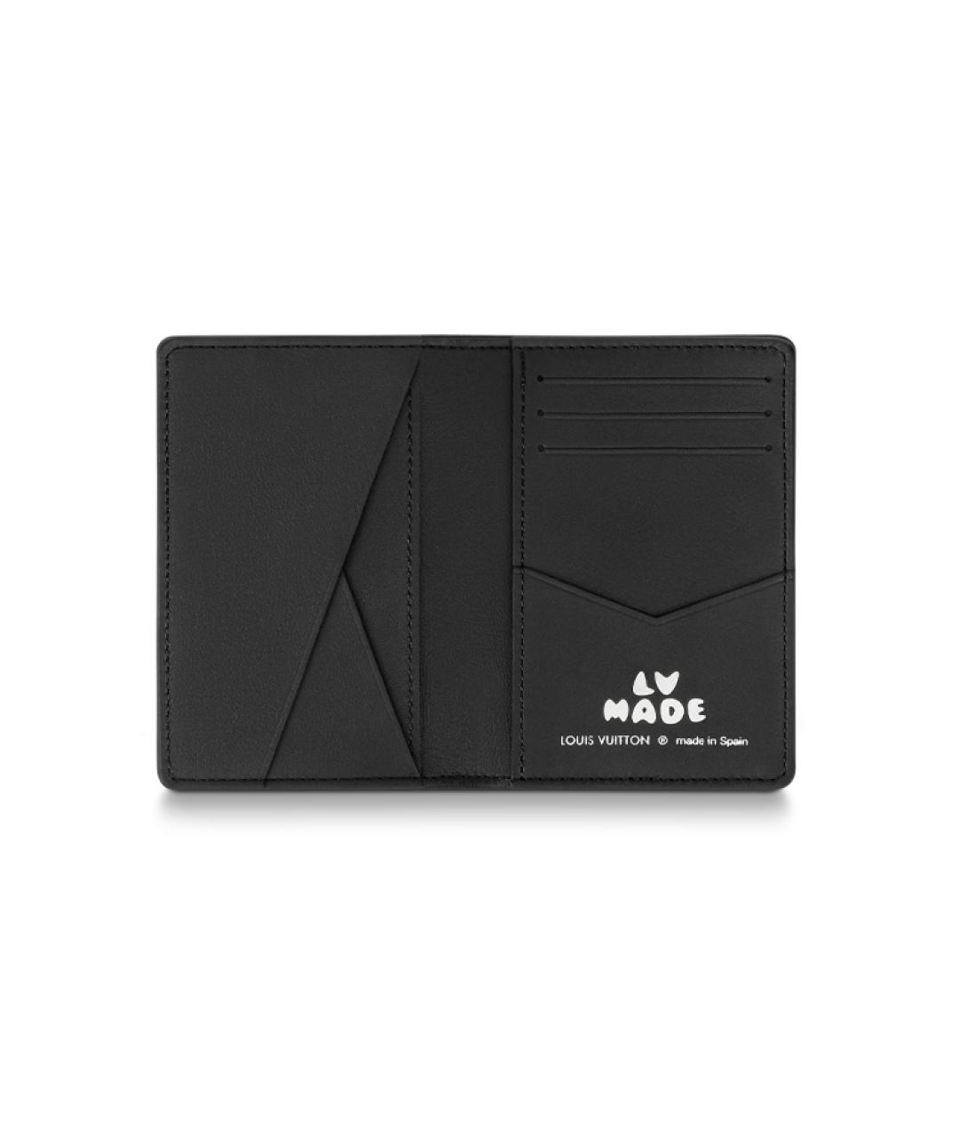 LOUIS VUITTON Черный кожаный кардхолдер, фото 4