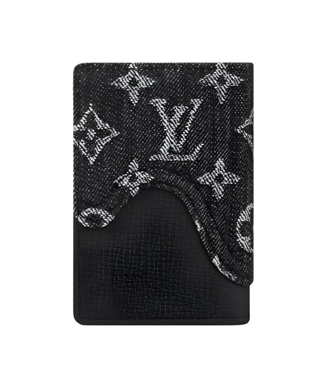 LOUIS VUITTON Черный кожаный кардхолдер, фото 3