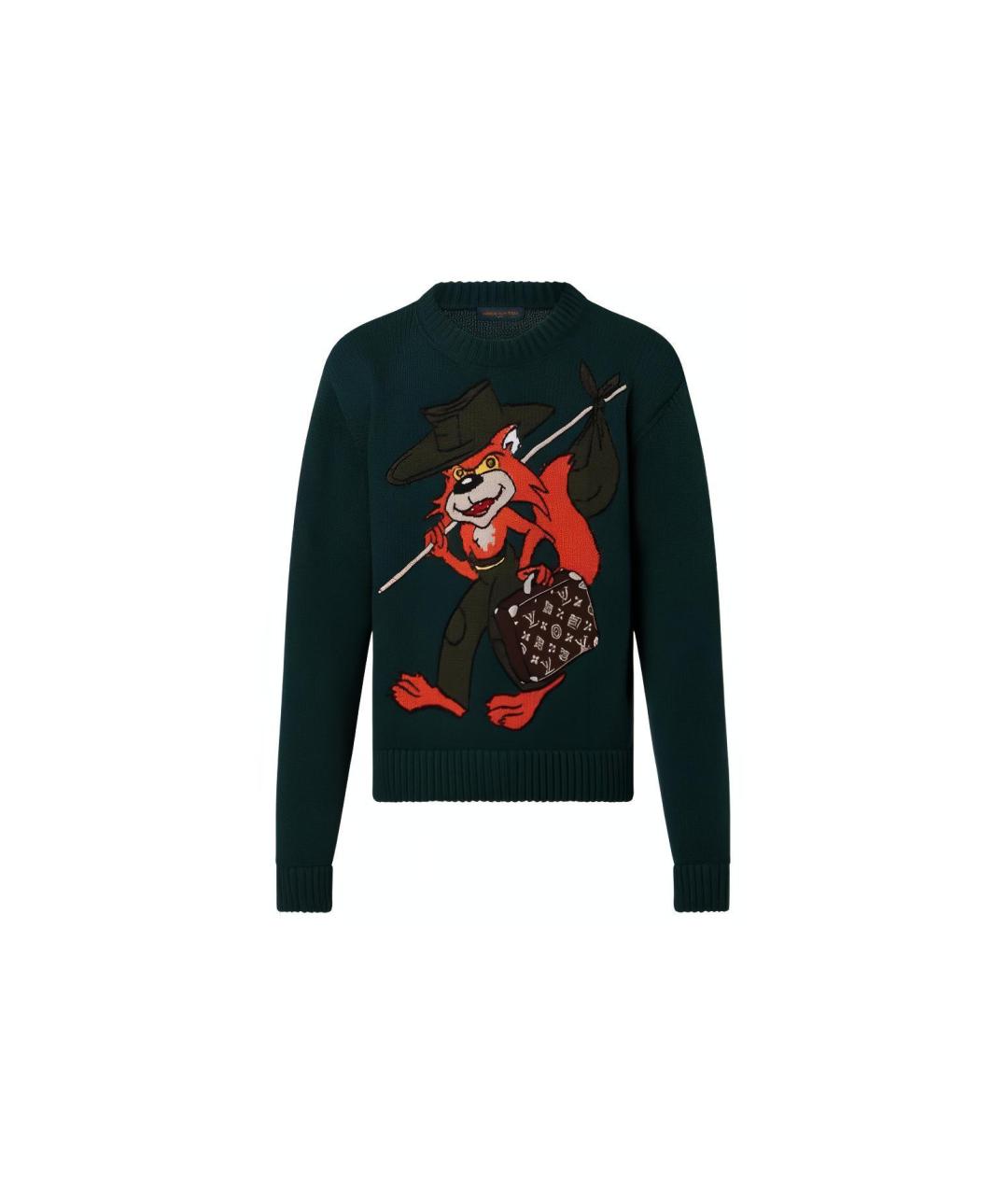 LOUIS VUITTON Зеленый шерстяной джемпер / свитер, фото 1