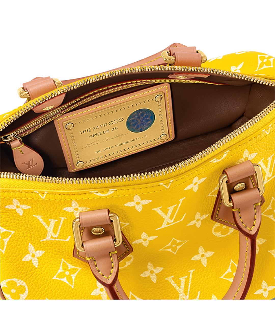 LOUIS VUITTON Желтая кожаная сумка на плечо, фото 6