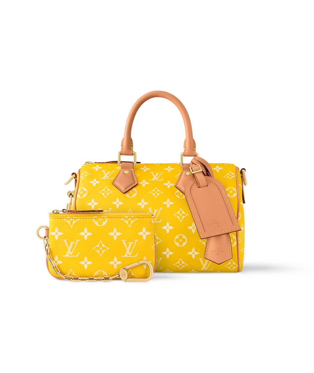 LOUIS VUITTON Желтая кожаная сумка на плечо, фото 5