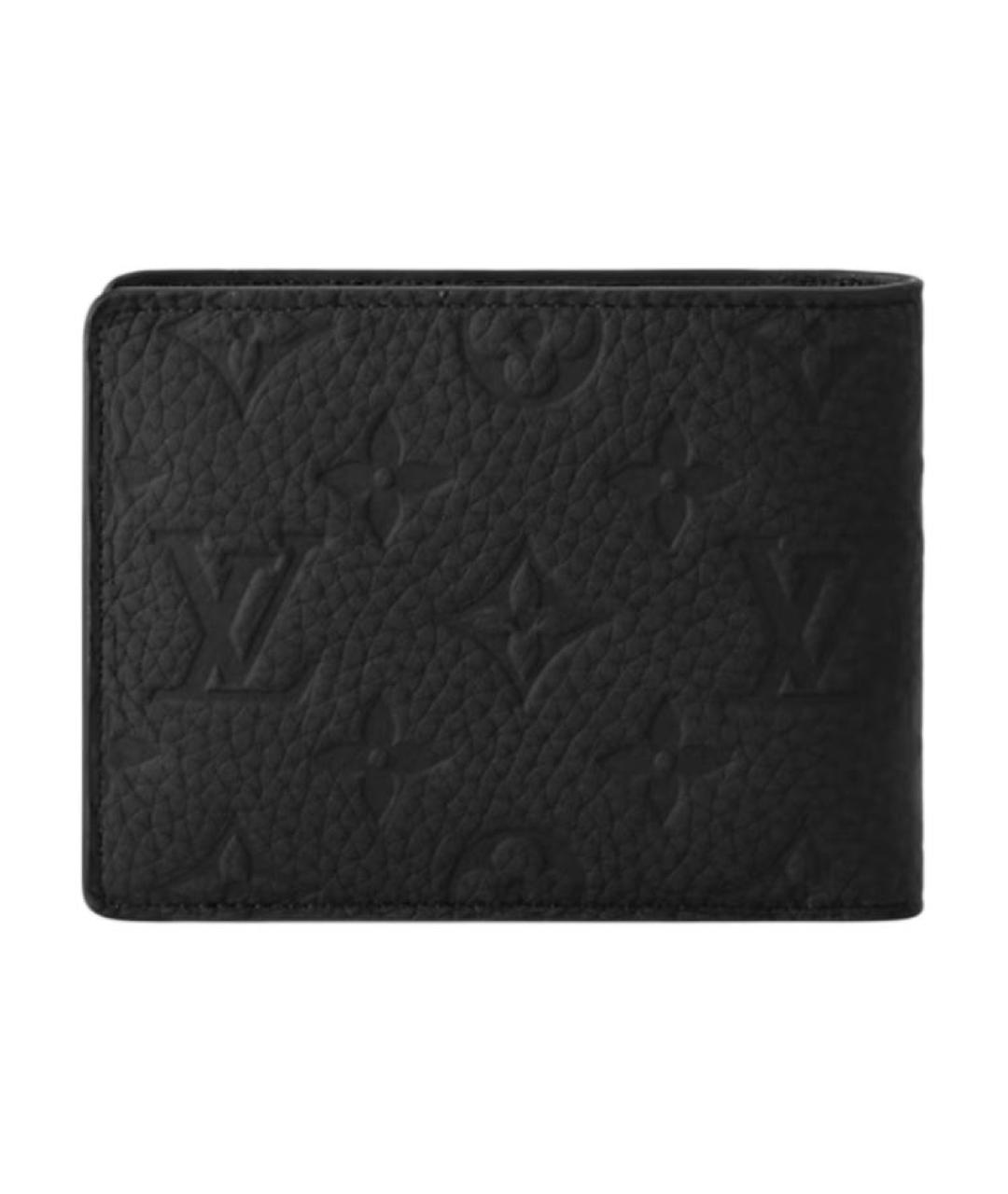 LOUIS VUITTON Черный кожаный кошелек, фото 3